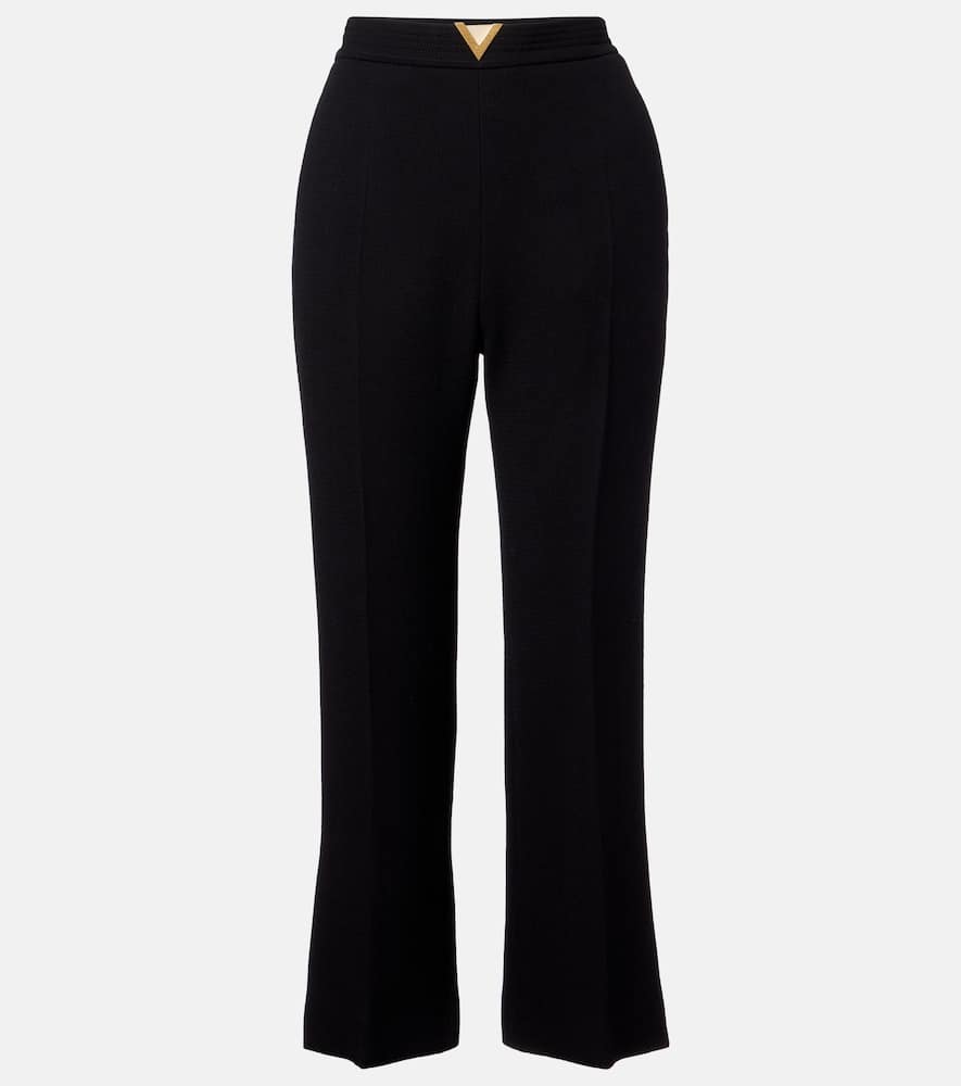 VLogo virgin wool crêpe straight pants