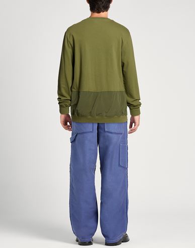 Man Sweatshirt Military green Size XL Cotton, Polyamide, Elastane