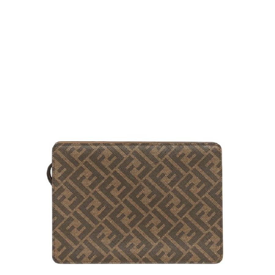 Squared Logo Applique Standing Clutch