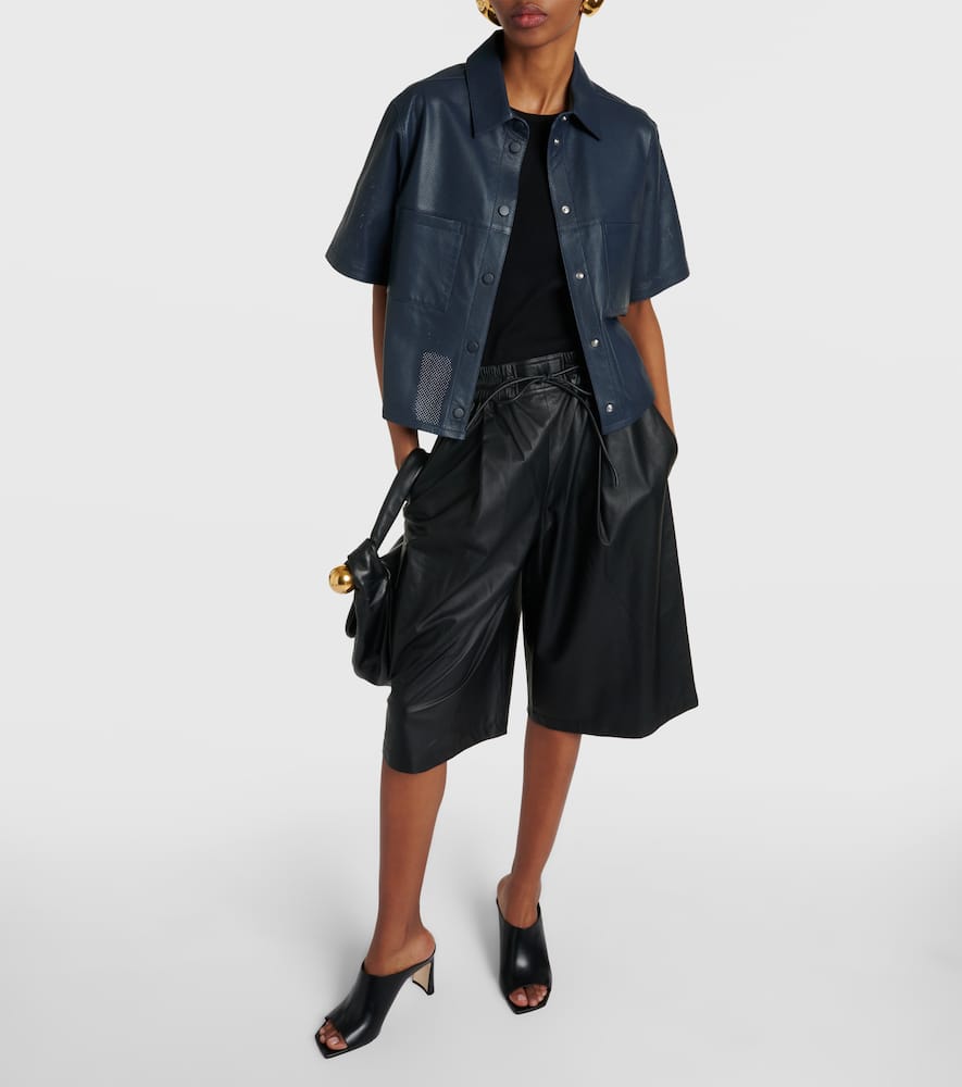 Oversized leather shirt