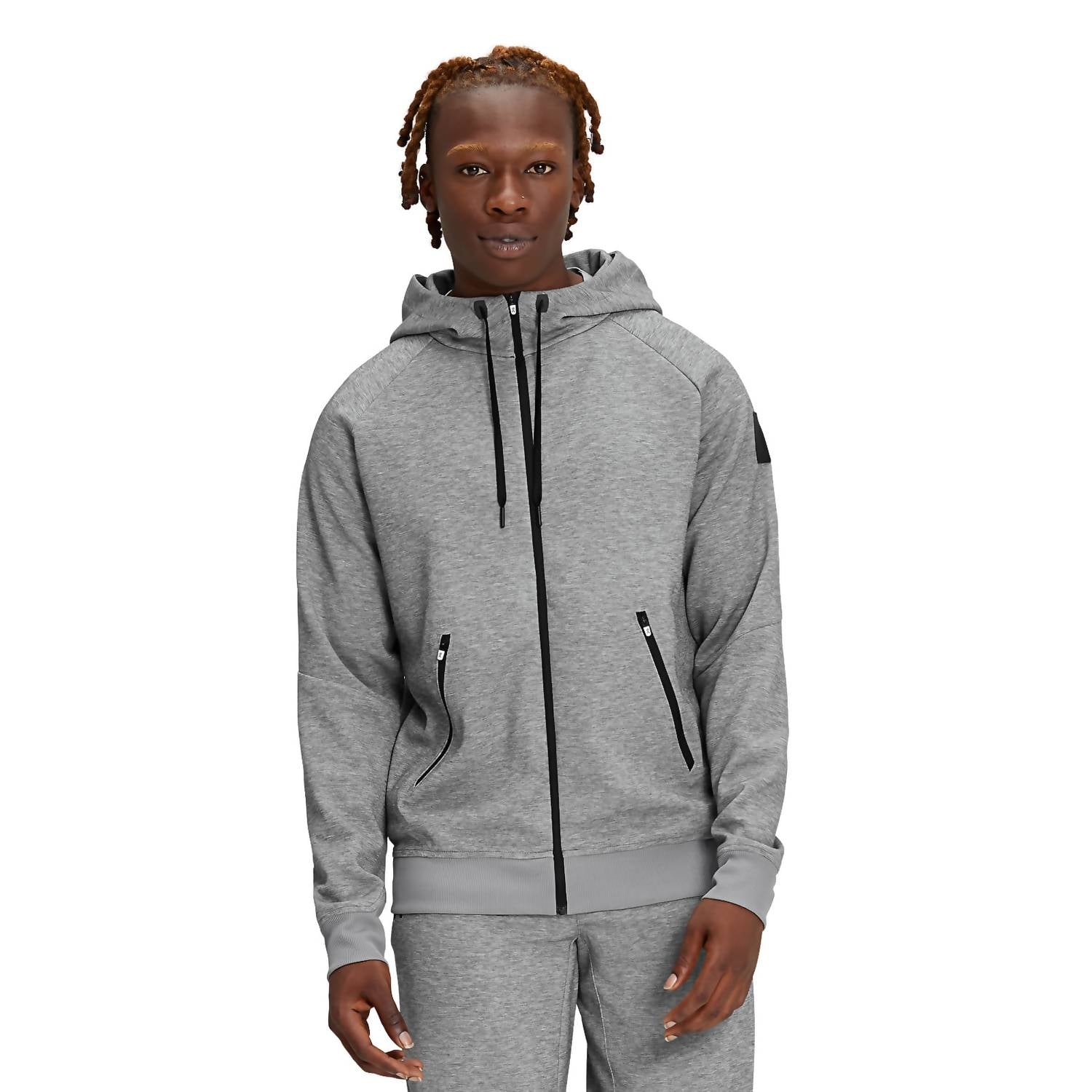 Men's Zipped Hoodie In Grey