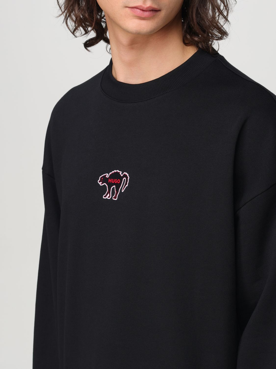 Logo-print cotton sweatshirt - Black