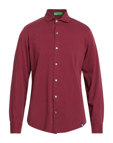 Man Shirt Burgundy Size L Cotton