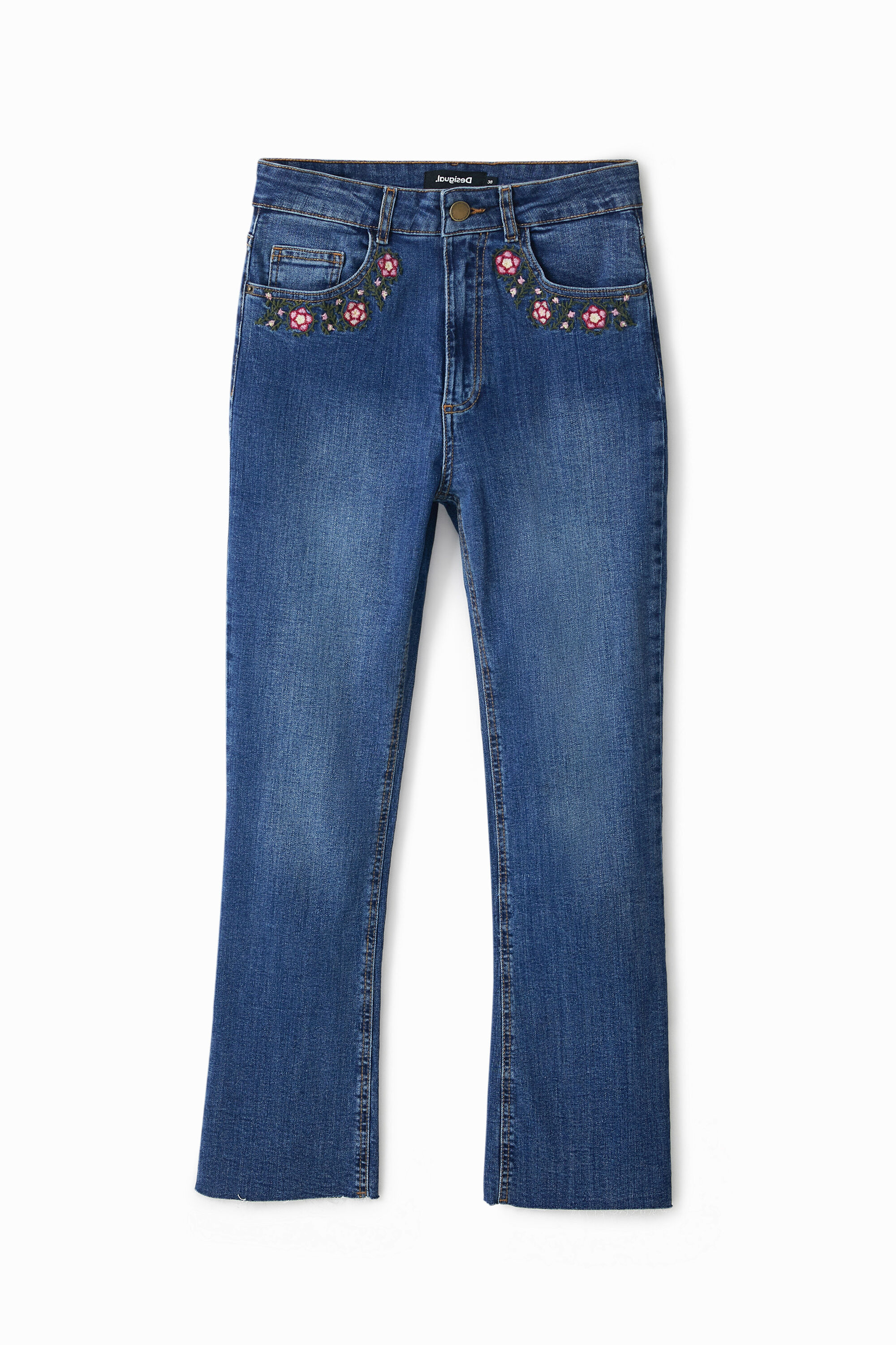 Flared cropped jean
