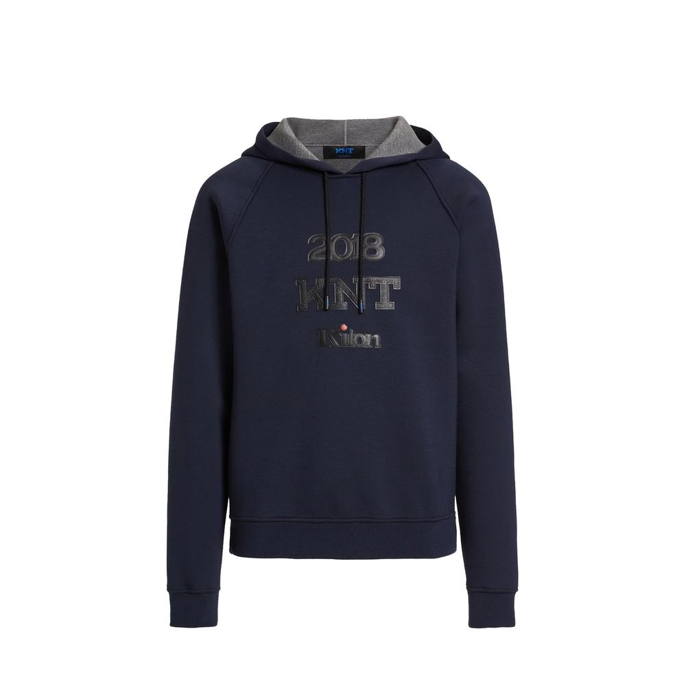 KNT KITON Blue Elastane Men's Sweatshirt