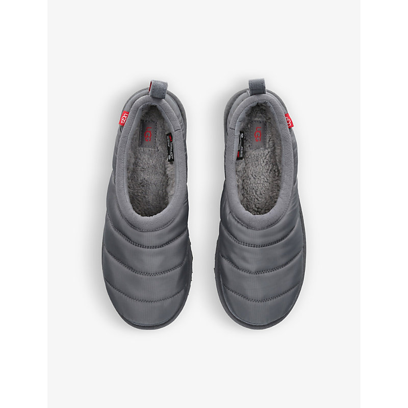 Mens Grey/dark Tasman Lta Padded Recycled-polyester Mules