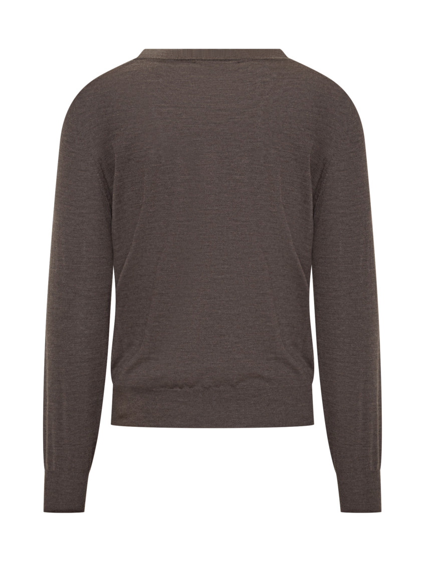 Dark Brown Solid Sweaters