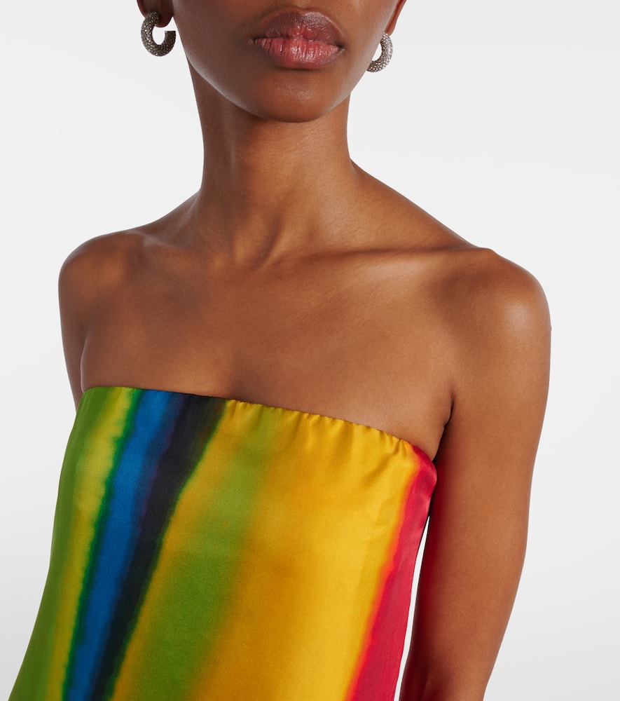 Aura striped silk satin maxi dress