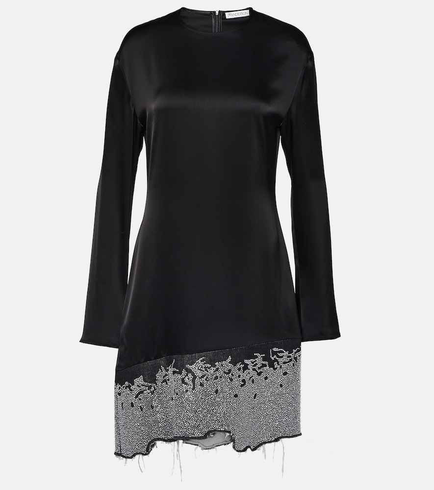 Deconstructed satin minidress