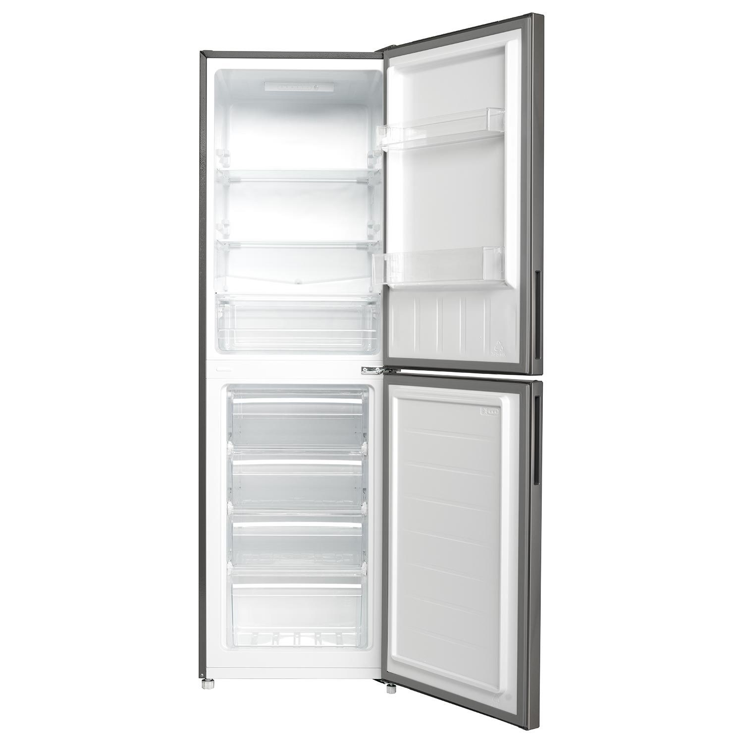 ElectriQ 254 Litre 50/50 Freestanding Fridge Freezer - Stainless Stee