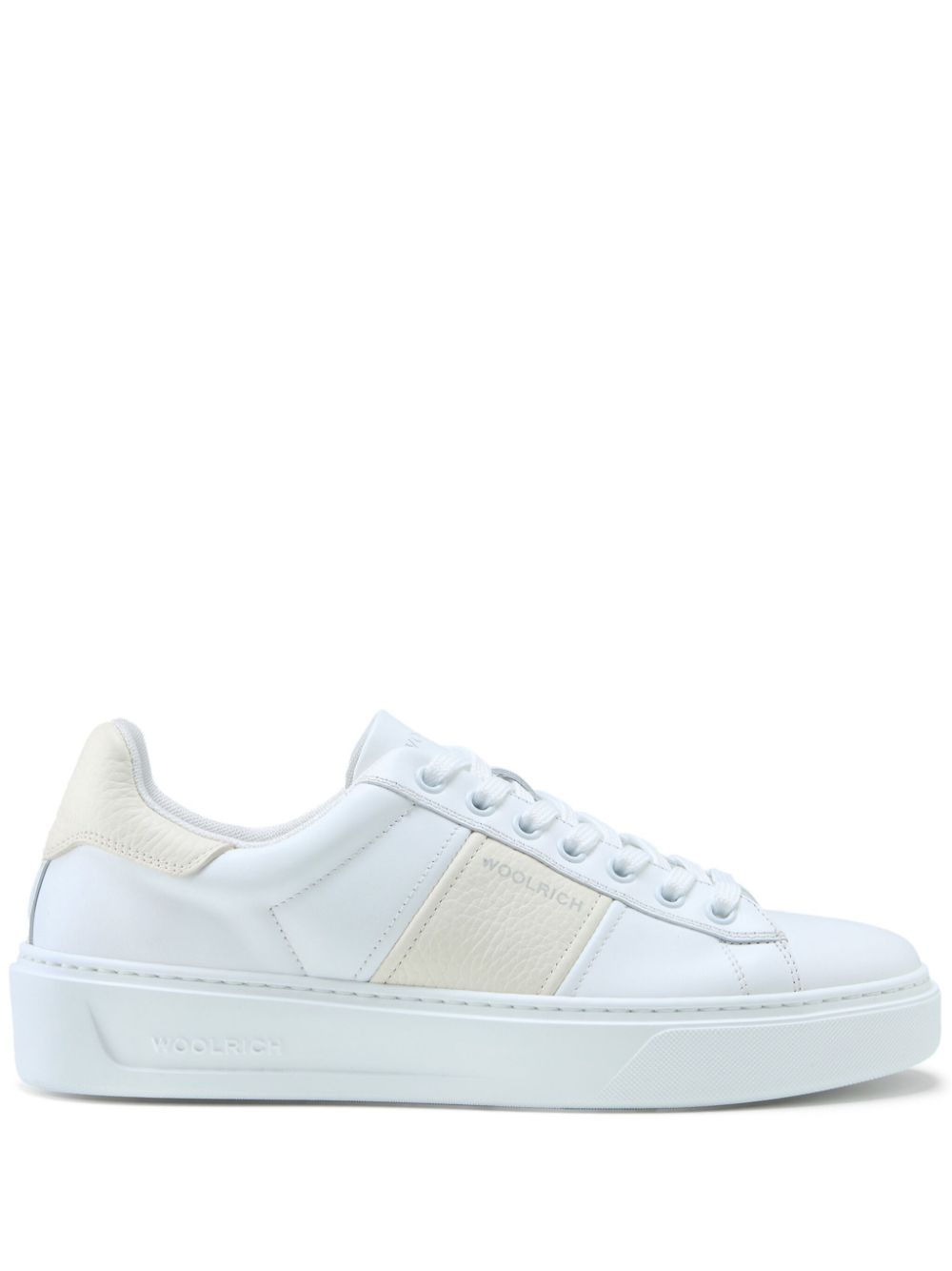 Logo-print lace-up sneakers - White