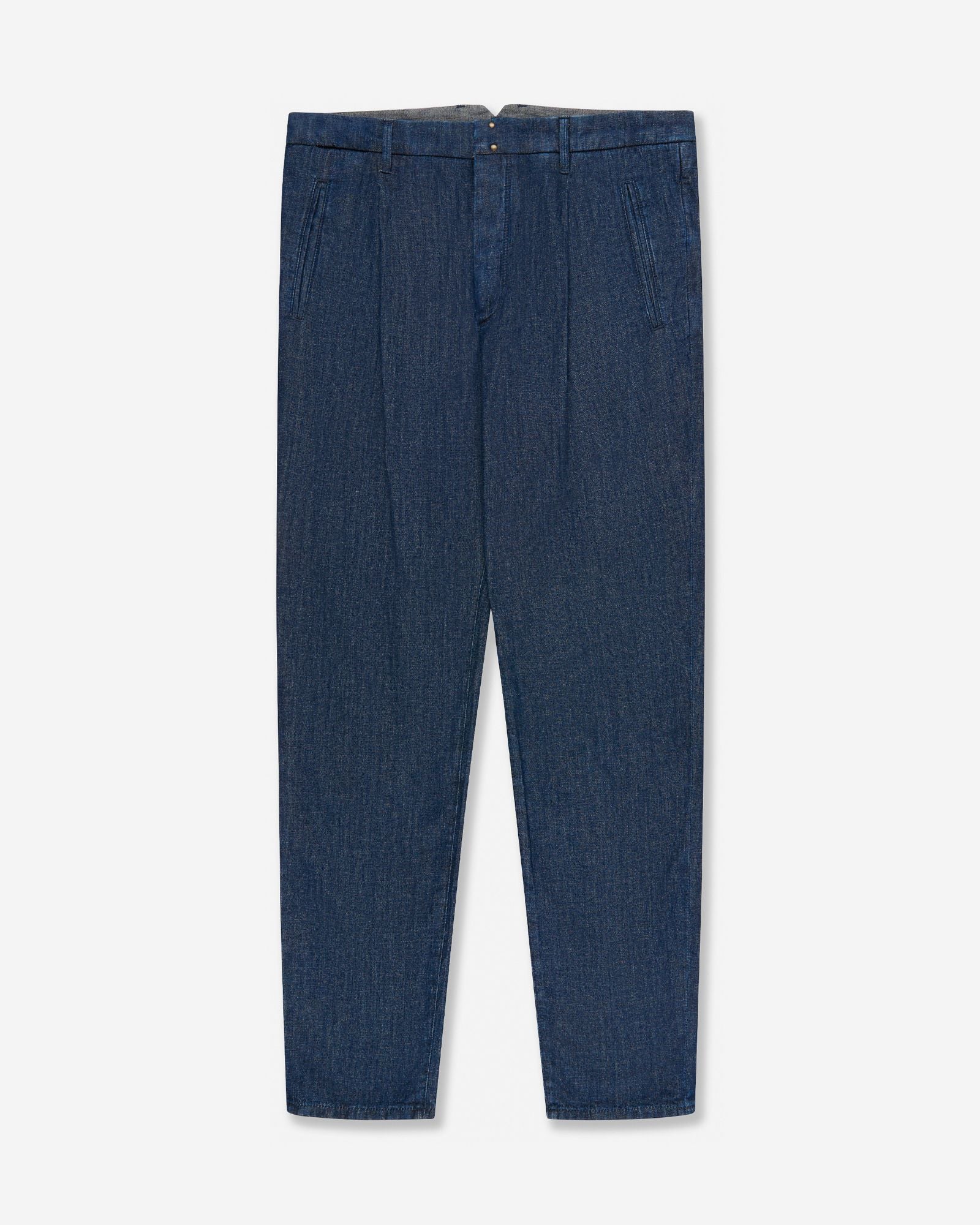 Tapered fit cotton trousers dark blue