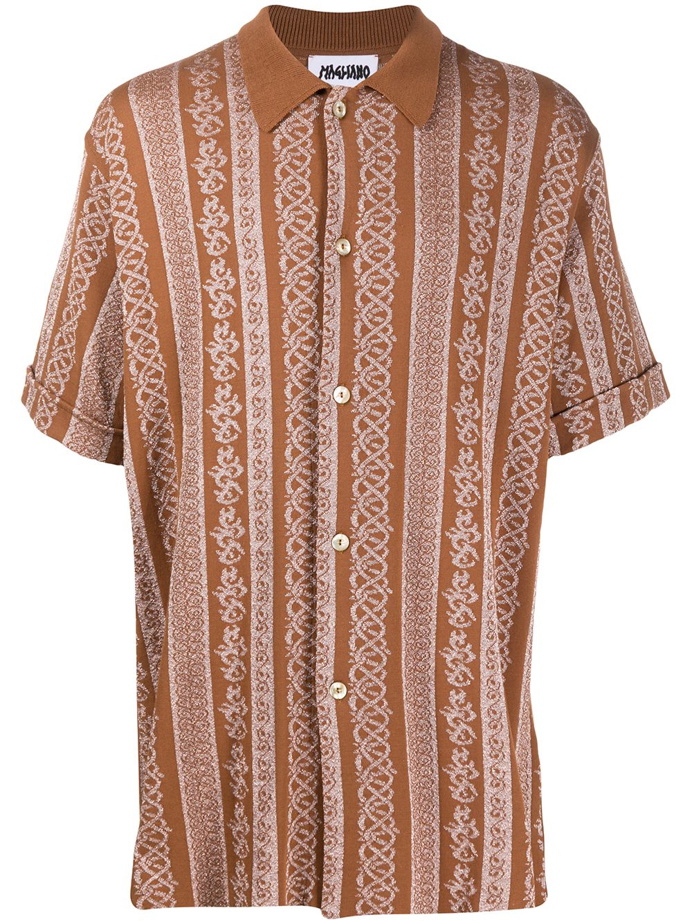 Panelled loose-fit shirt - Brown