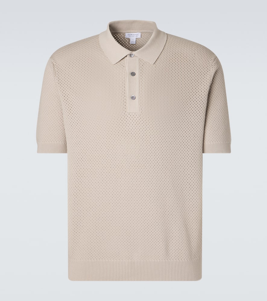 Knitted cotton polo shirt