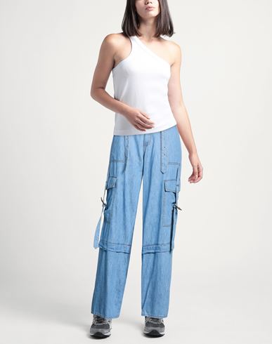 Woman Pants Blue Size 34 Cotton