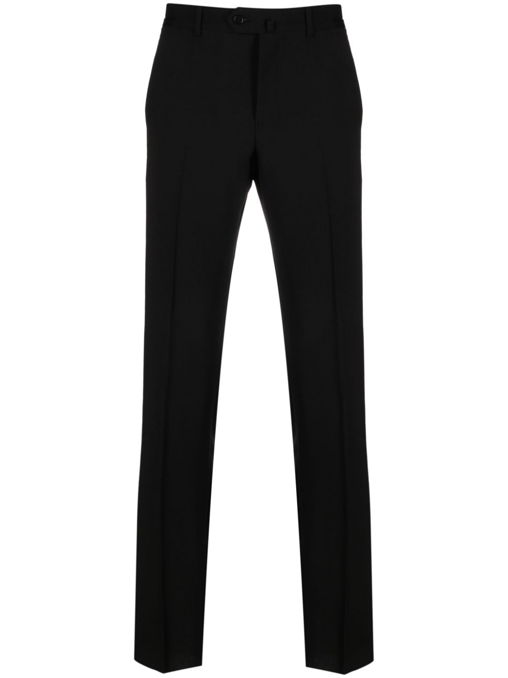 Virgin-wool mid-rise tapered trousers - Black