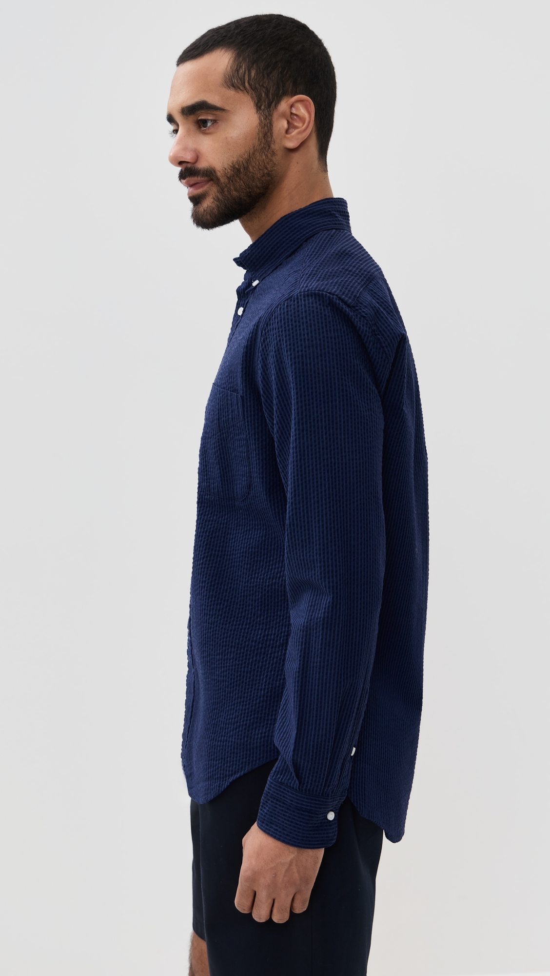 Gitman Vintage Indigo Seersucker Shirt Indigo