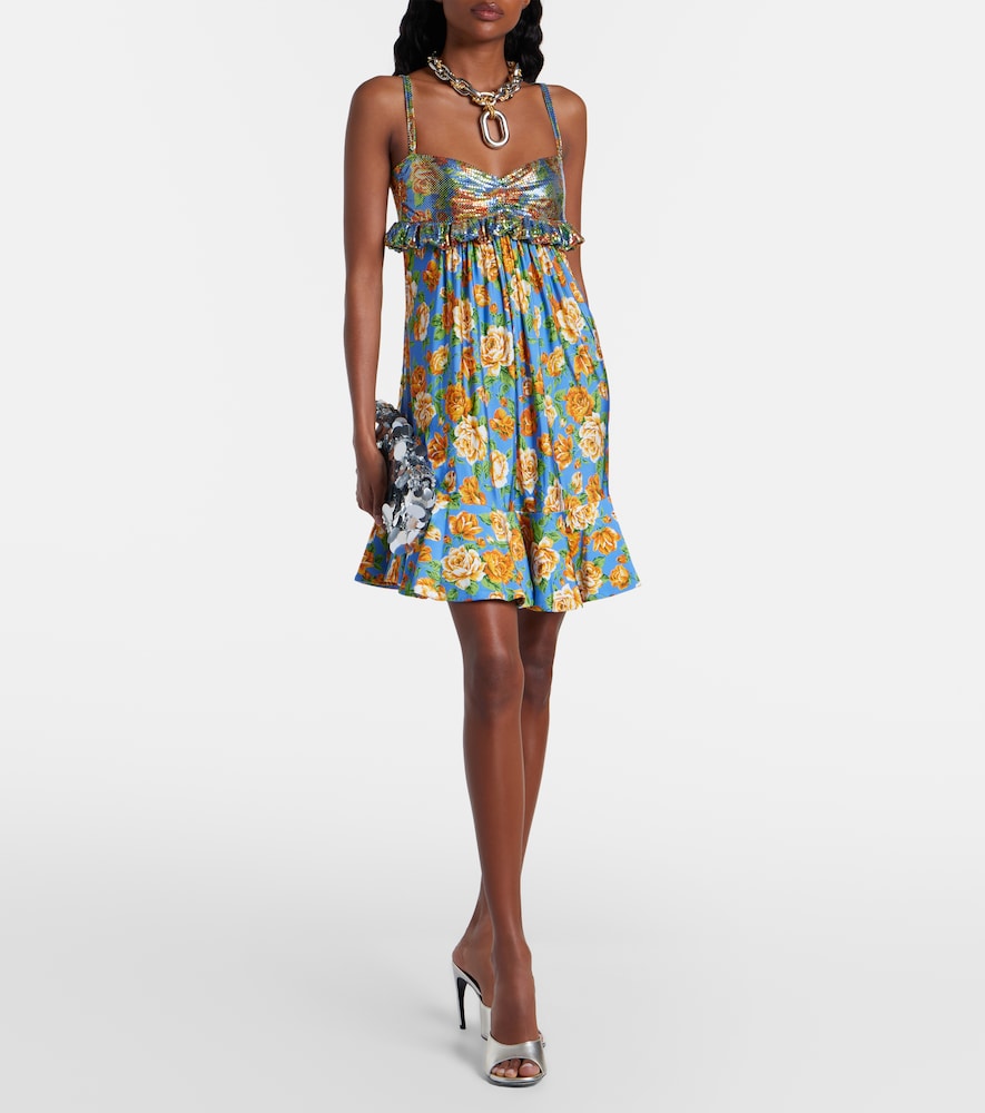 Floral chainmail minidress