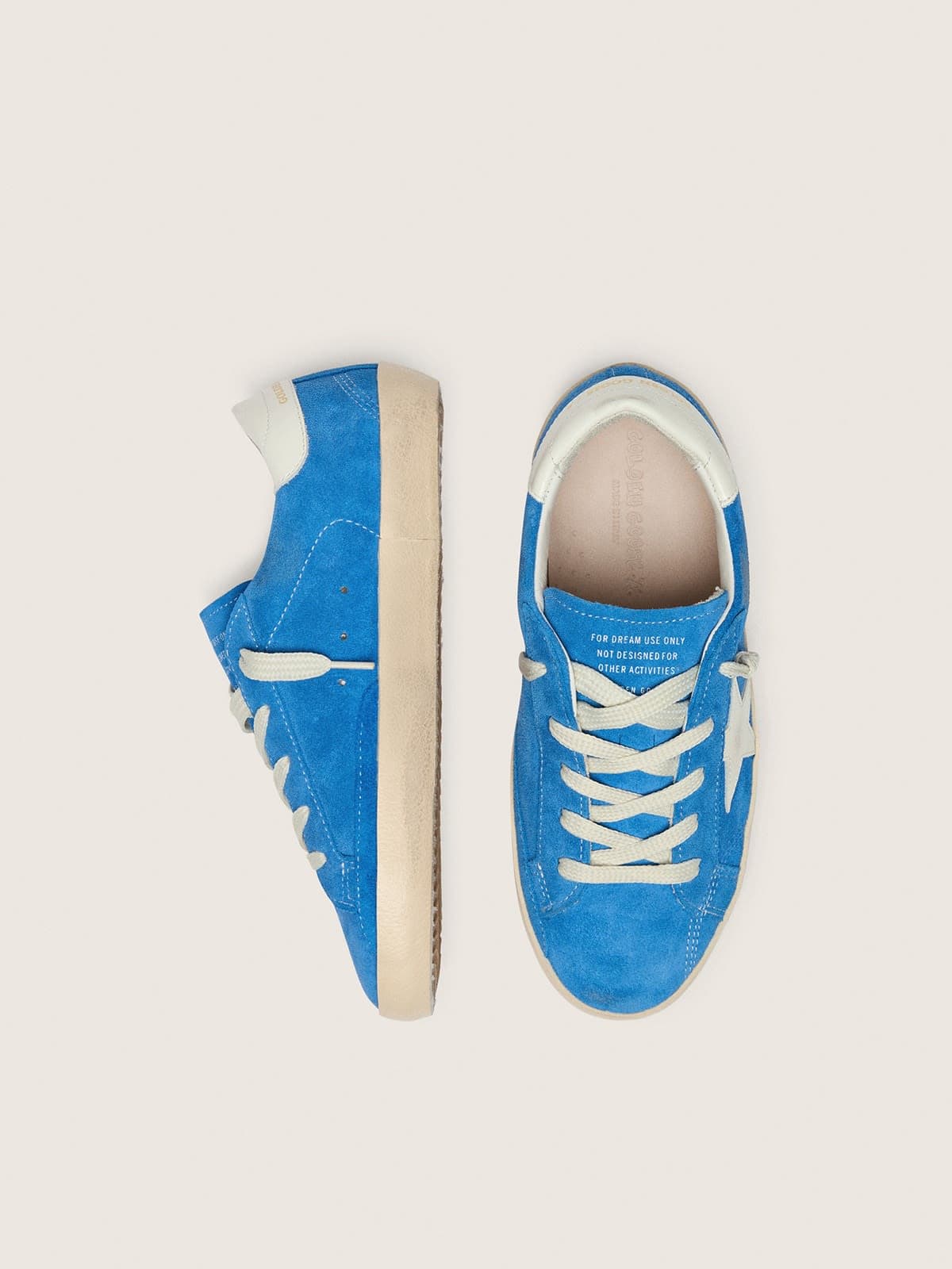 Golden Goose - Junior Super-star In Bright Blue Suede With White Leather Star