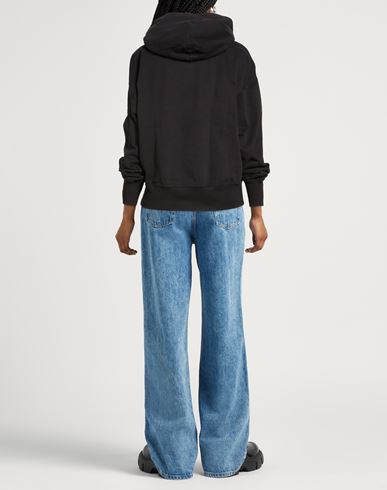 Woman Sweatshirt Black Size S Cotton, Elastane