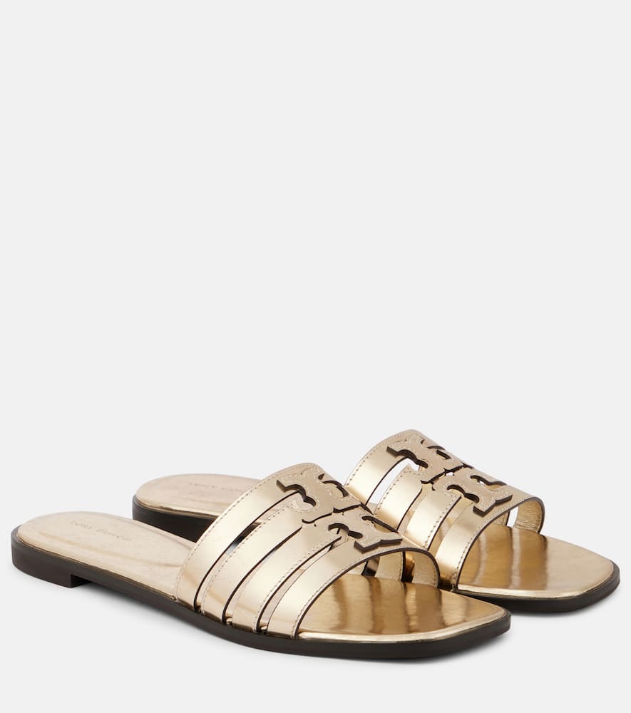 Tory Burch Ines metallic leather slides