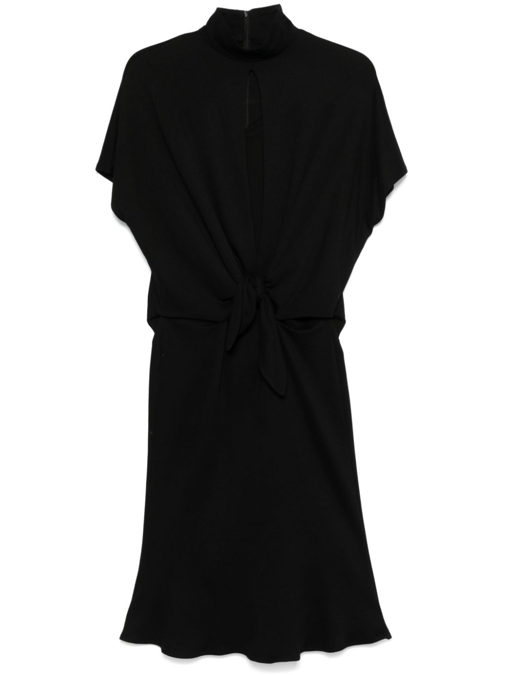 Knot-detail midi dress - Black