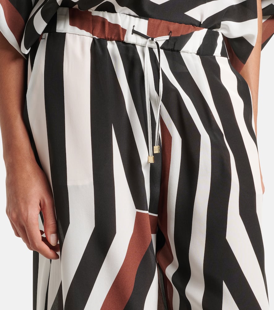 Tropea striped silk wide-leg pants
