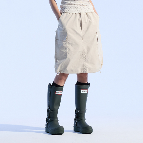 String Cargo Knee Length Skirt