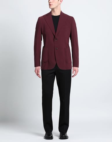 Man Blazer Burgundy Size 40 Virgin Wool, Elastane