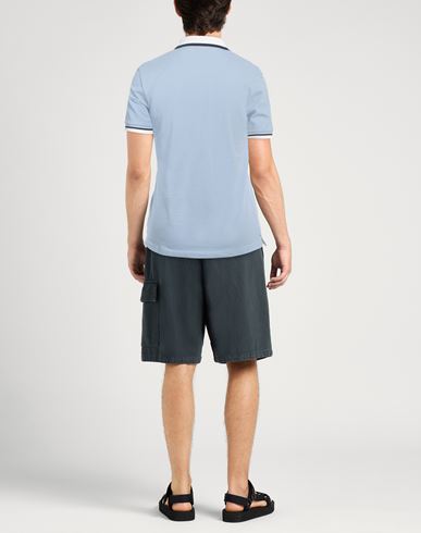 Gas Man Polo shirt Sky blue Size XL Cotton, Elastane