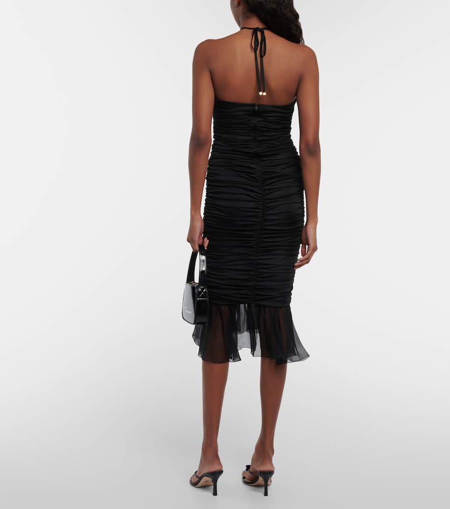 Ruched jersey midi dress