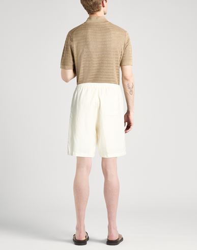 Man Shorts & Bermuda Shorts Ivory Size 32 Linen