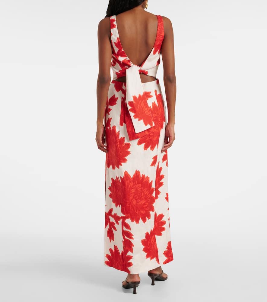 Floral linen maxi dress