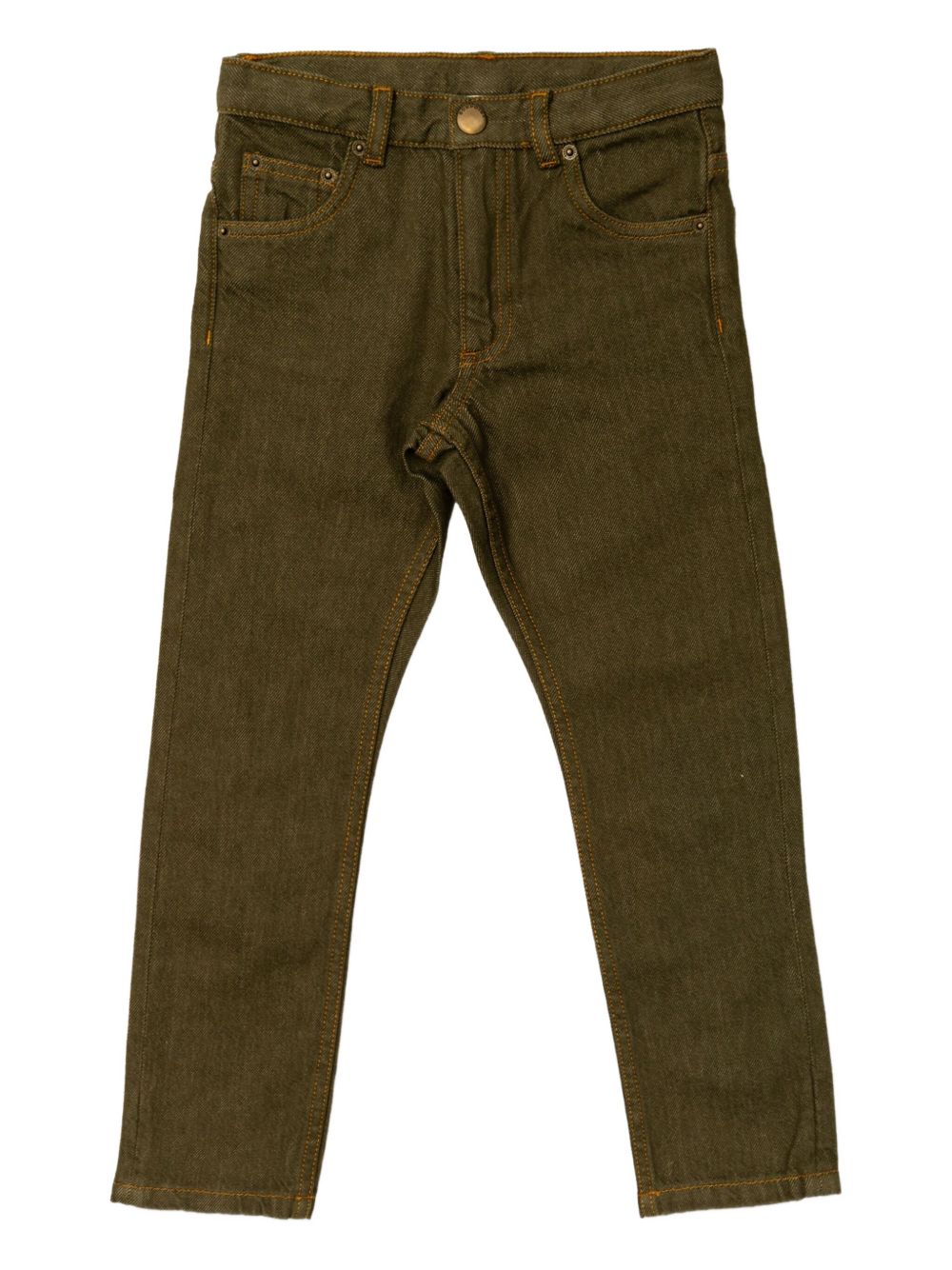 Button-fastening trousers - Green