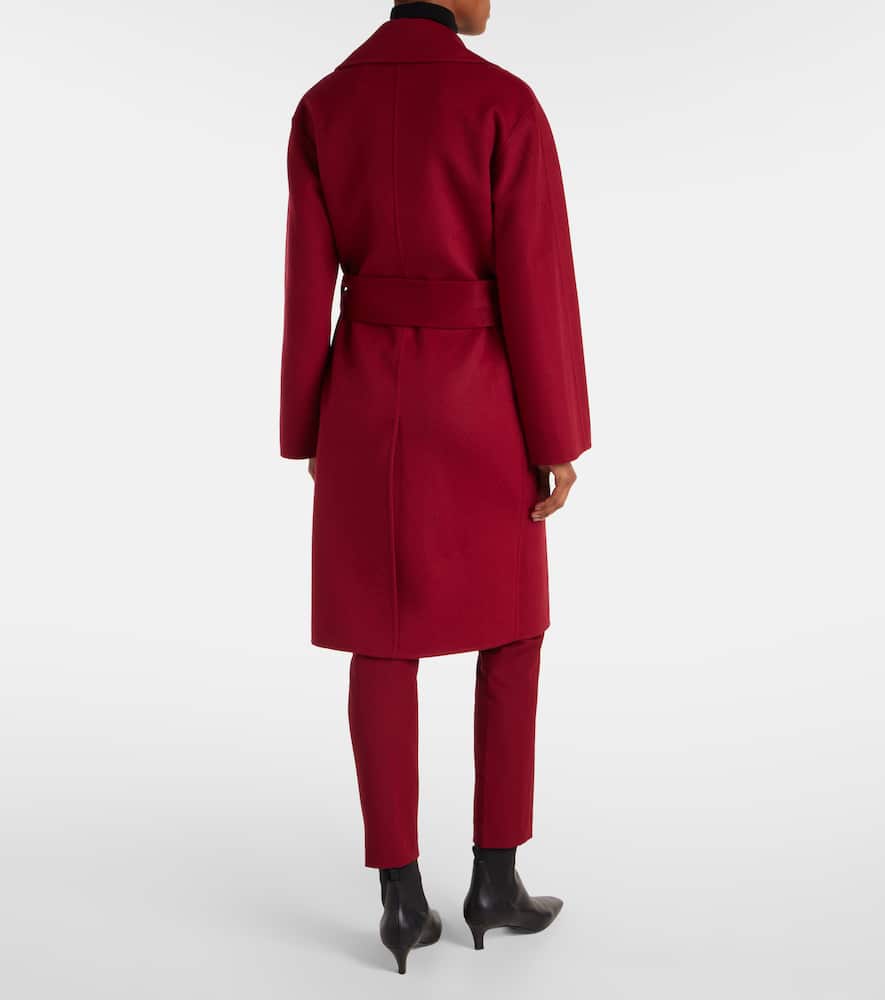 Wool and cashmere wrap coat