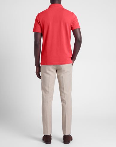 Man Polo shirt Coral Size 38 Cotton