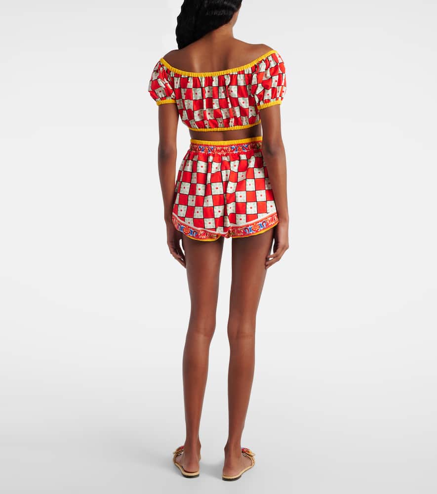 Printed cotton shorts
