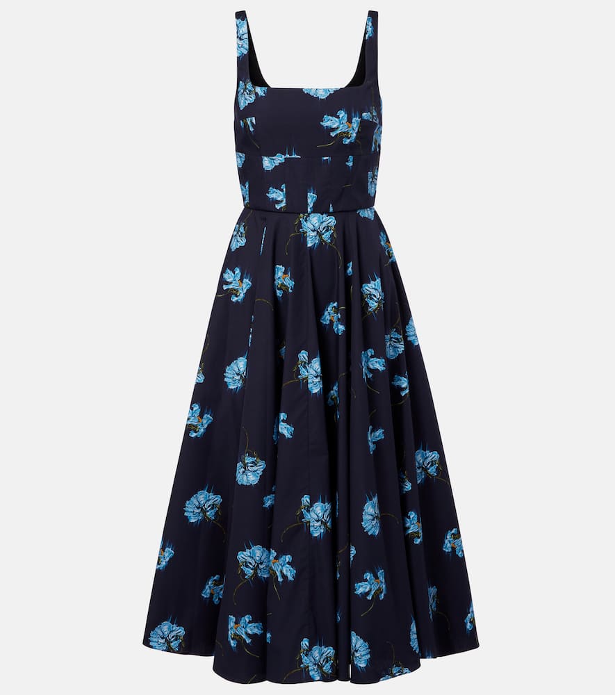 Floral cotton midi dress