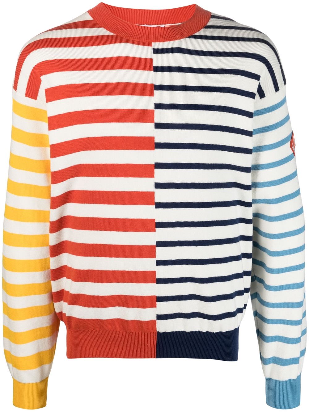Logo-print striped sweatshirt - White
