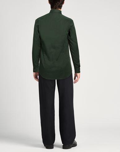 Man Shirt Dark green Size 15 ¾ Cotton, Elastane