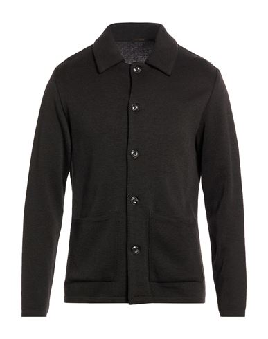 Man Cardigan Black Size L Acrylic, Wool