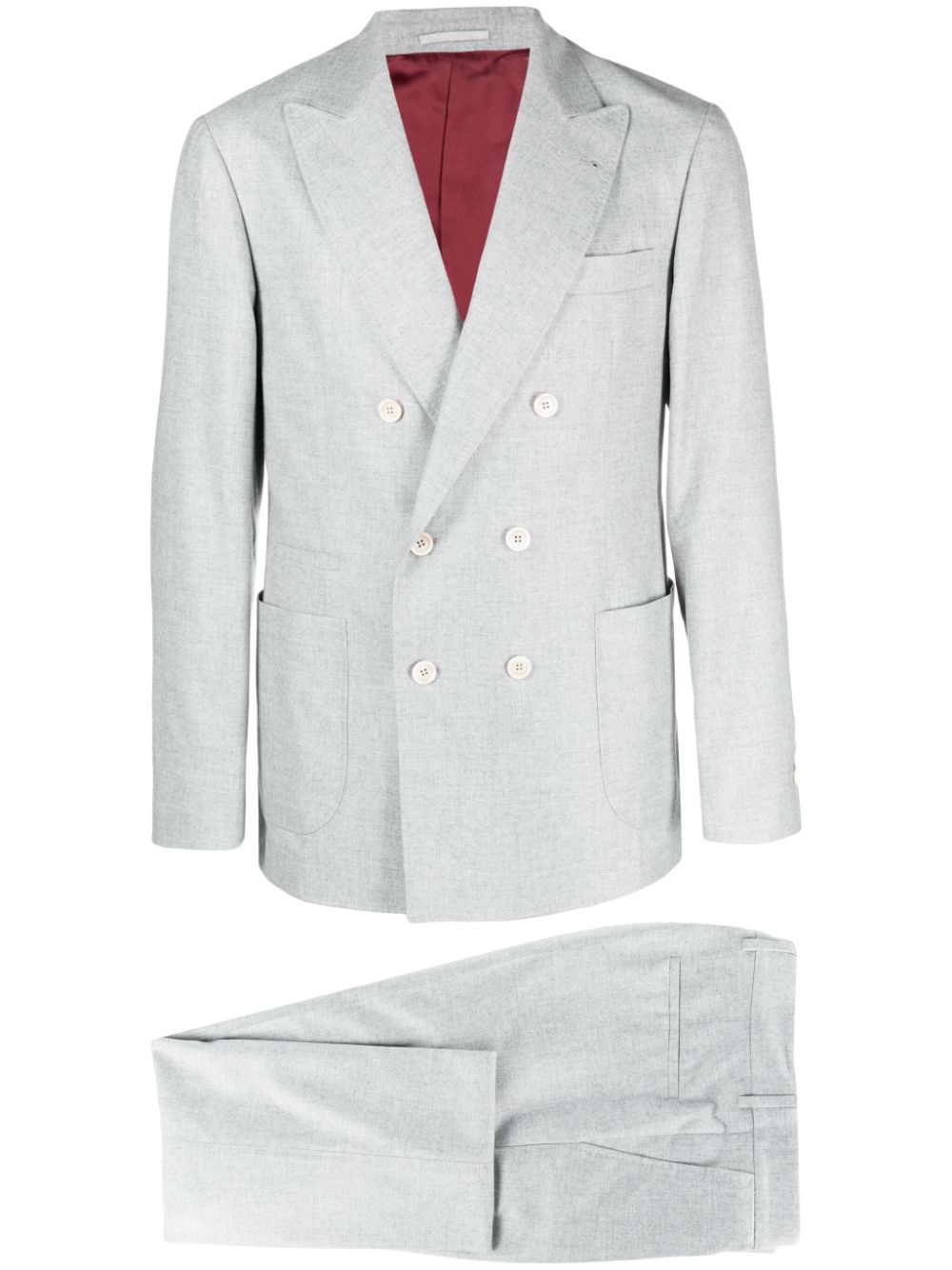Double-breasted flannel suit - Grey