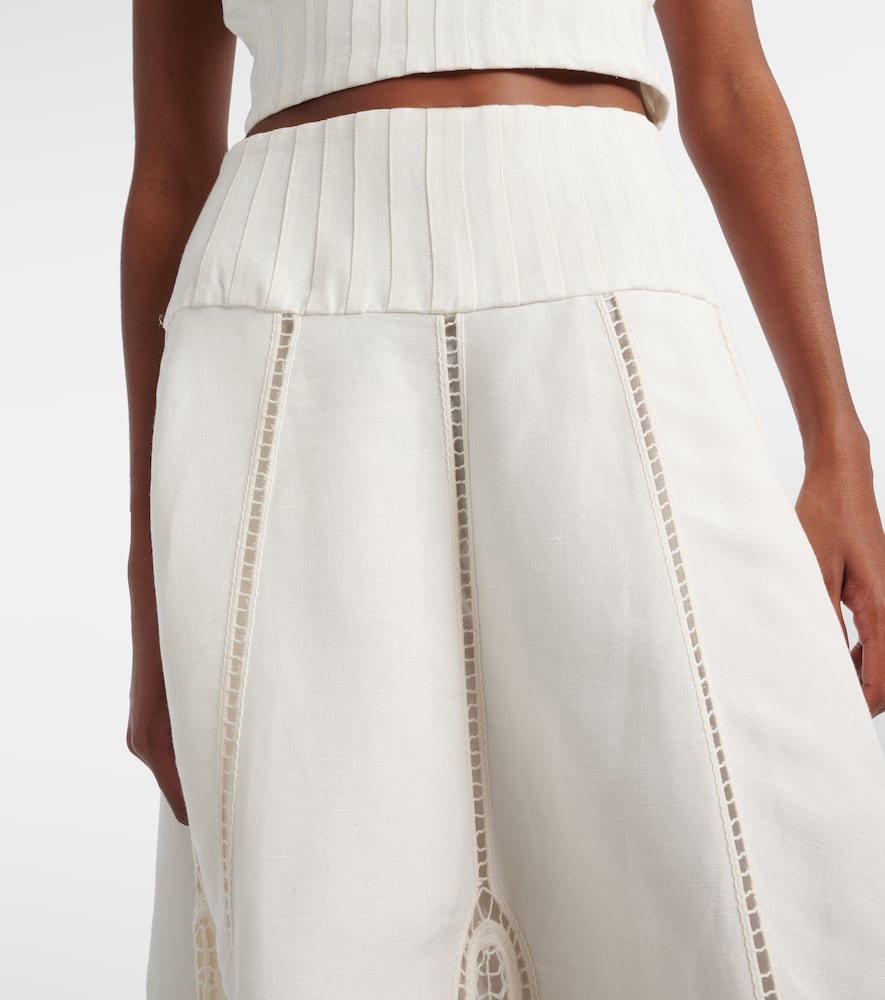 Kaius lace-trimmed line-blend midi skirt