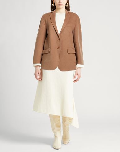 Woman Jacket Camel Size 10 Polyester, Wool
