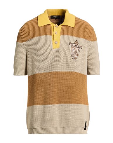 Man Sweater Camel Size 36 Cotton