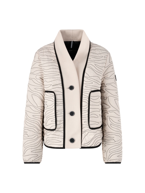 Marc Cain Short quilted jacket with knit detail, white, 38 N