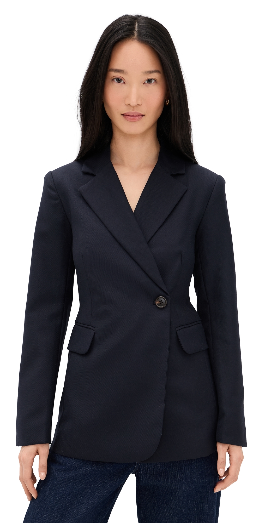 The Mecah Wrap Blazer Navy