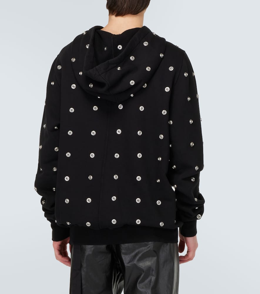 Granbury studded cotton jersey hoodie