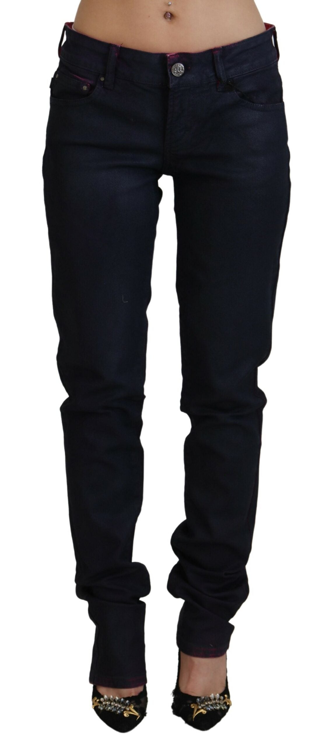 Low-Waist Slim Fit Jeans — Black