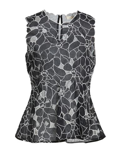 Woman Top Black Size 2 Cotton, Polyester